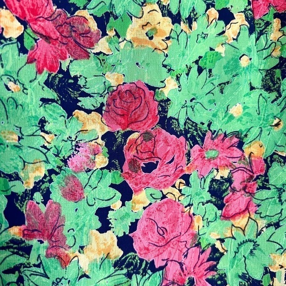 Y2k 2000s 90s Vintage Style Green Pink Floral Print Maxi Long Skirt Small brat - Picture 4 of 6